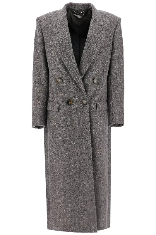 women's double-breasted coat -Stella Mccartney Women's Maxi Tweed Coat In