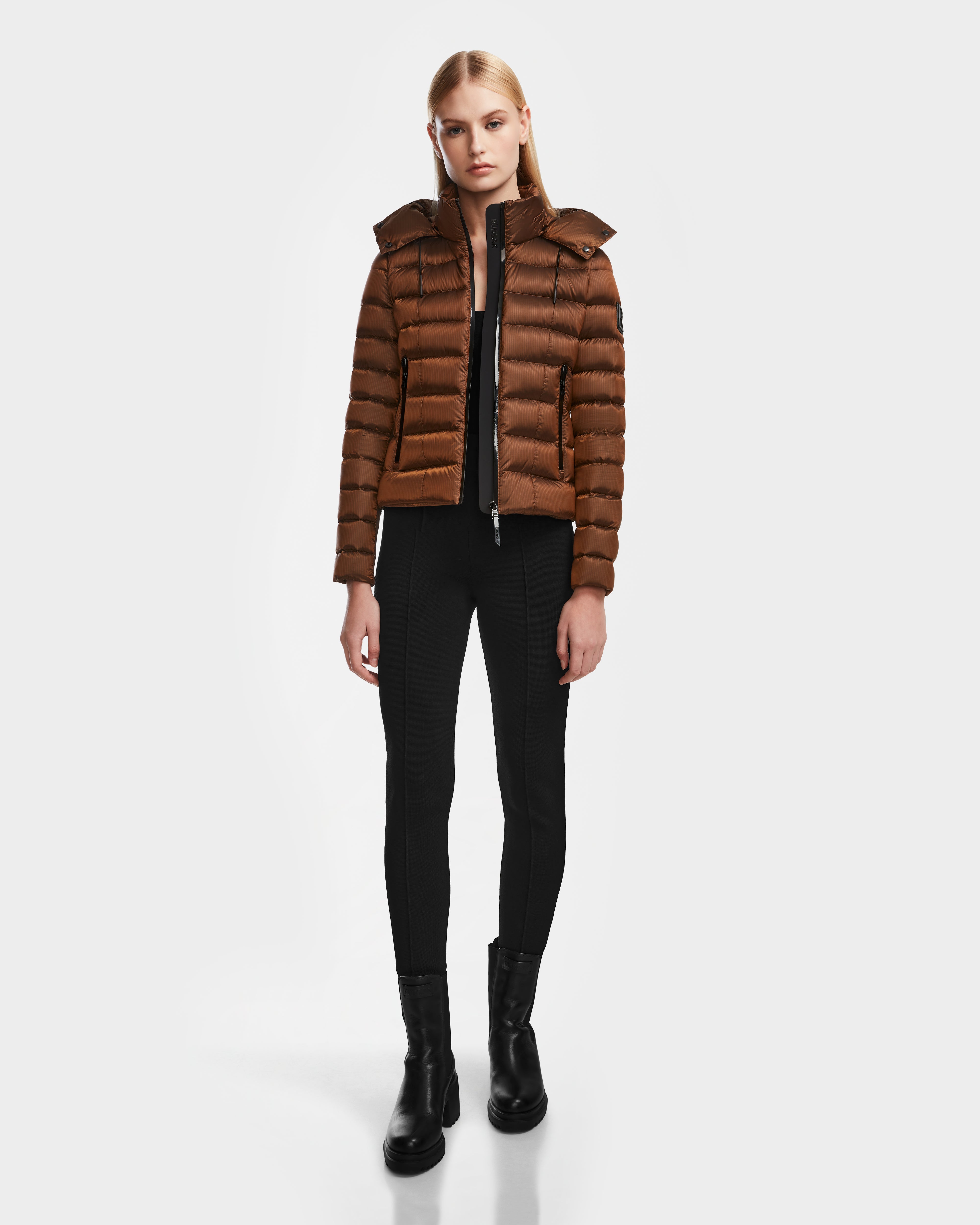 warm shearling coat for women -MELISSA R - 8124535 Antique Bronze