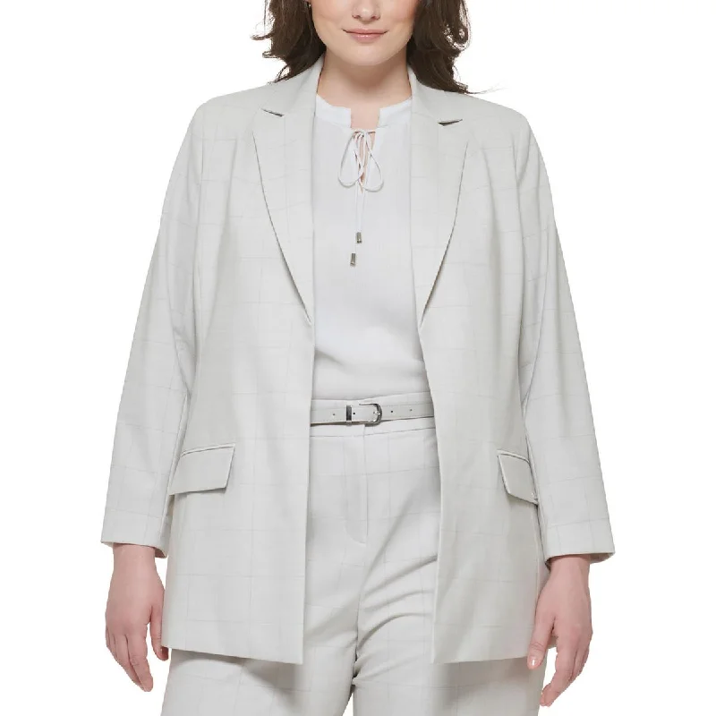 casual oversized shacket for women -Calvin Klein Womens Plus    Suit Separate Office Wear Open-Front Blazer