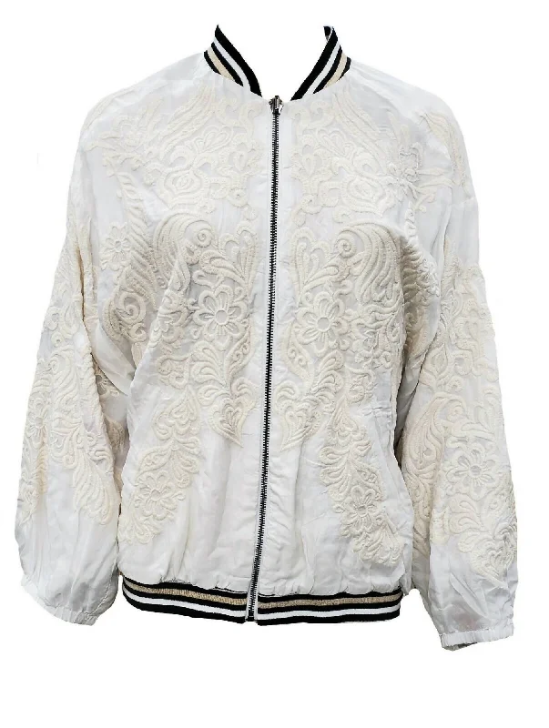 lightweight quilted jacket for women -Women's Kitty Reversible Bomber Jacket In Natural