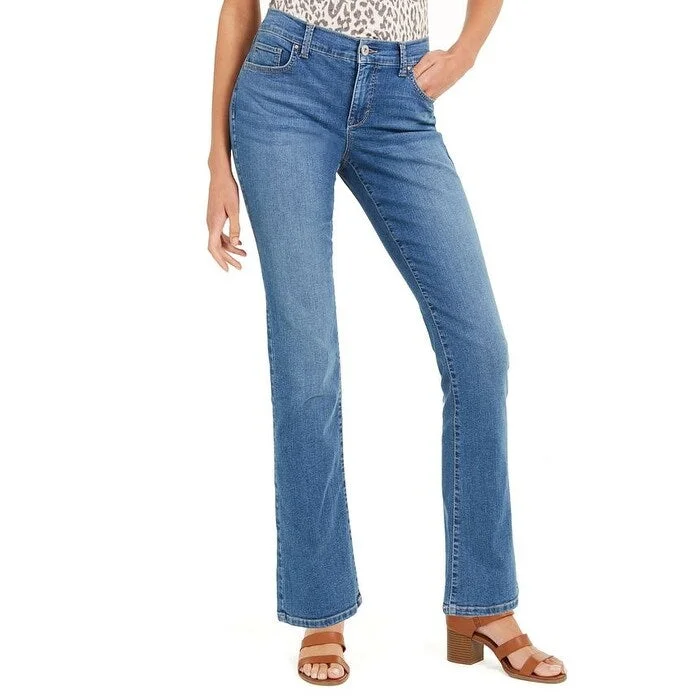 ladies' low-rise stretch jeans -Style & Co Women's Petite Tummy-Control Bootcut Jeans Blue Size 0 - 8P