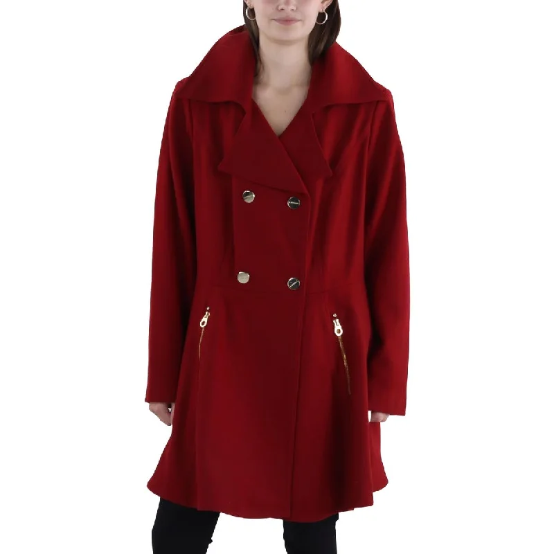 waterproof windproof raincoat for women -Plus Womens Wool Blend Long Pea Coat