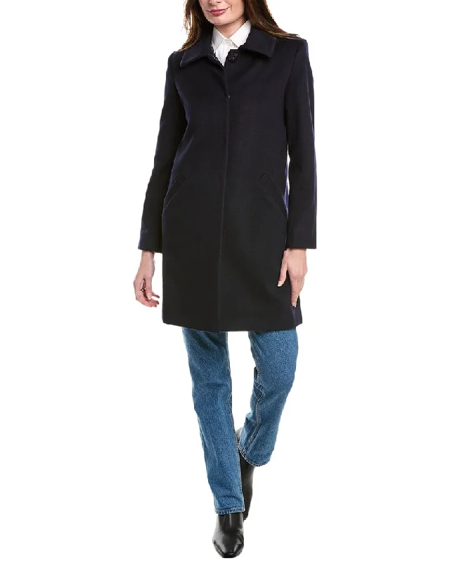 women's faux fur coat -sofiacashmere Modern Luxe Wool & Cashmere-Blend Coat